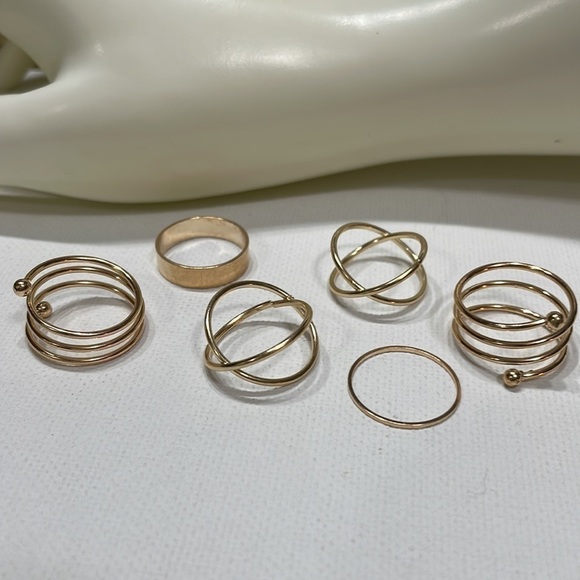 Gold Wire Minimalist Stacking Rings - Picture 9 of 12